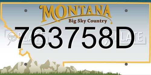 763758D Montana License Plate