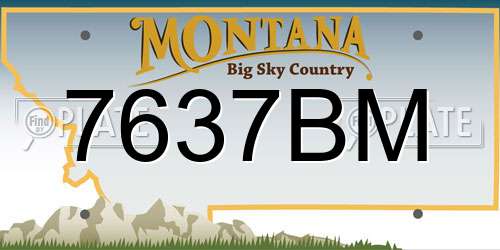 7637BM Montana License Plate