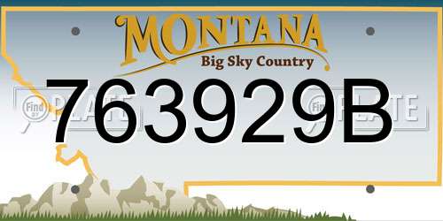 763929B Montana License Plate