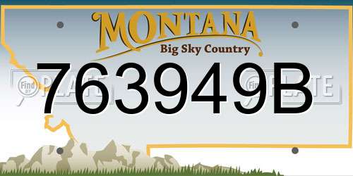 763949B Montana License Plate