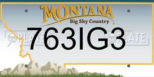 763IG3 Montana License Plate
