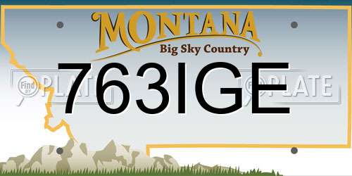 763IGE Montana License Plate