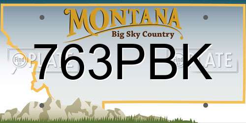 763PBK Montana License Plate