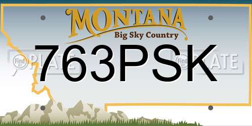763PSK Montana License Plate