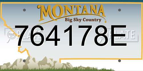 764178E Montana License Plate
