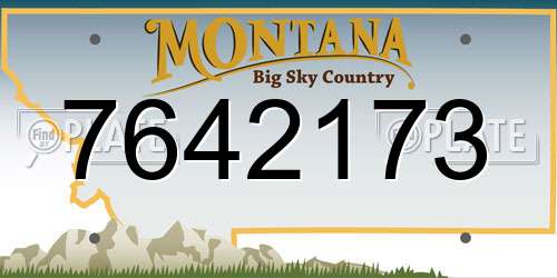 7642173 Montana License Plate