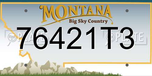 76421T3 Montana License Plate