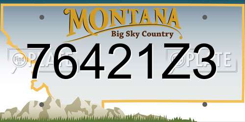 76421Z3 Montana License Plate