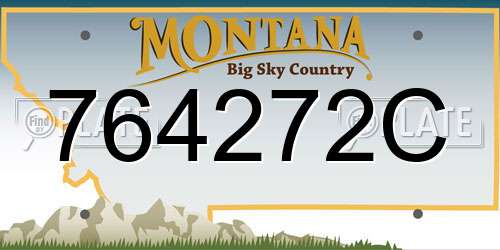 764272C Montana License Plate