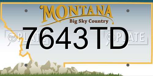 7643TD Montana License Plate