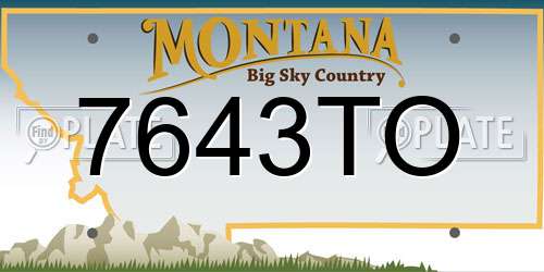 7643TO Montana License Plate