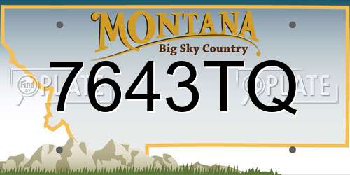 7643TQ Montana License Plate