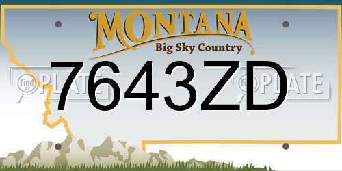 7643ZD Montana License Plate