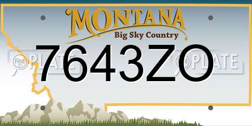7643ZO Montana License Plate