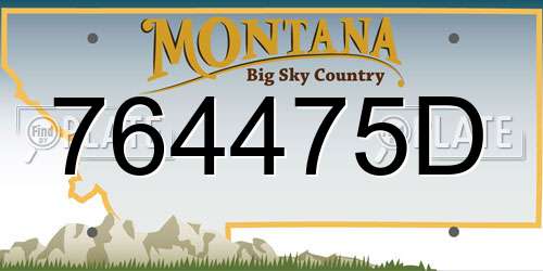 764475D Montana License Plate