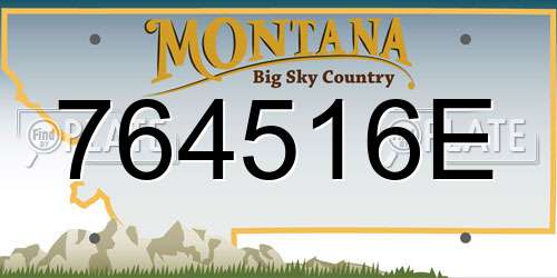 764516E Montana License Plate