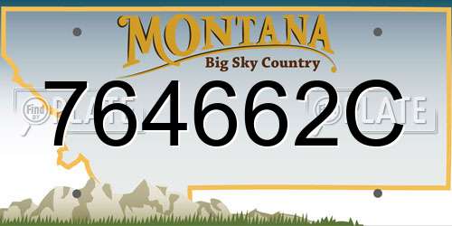 764662C Montana License Plate