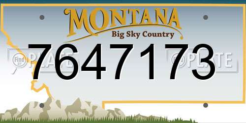 7647173 Montana License Plate