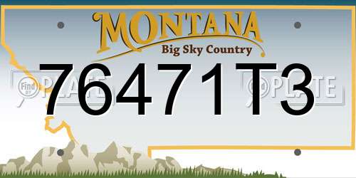 76471T3 Montana License Plate