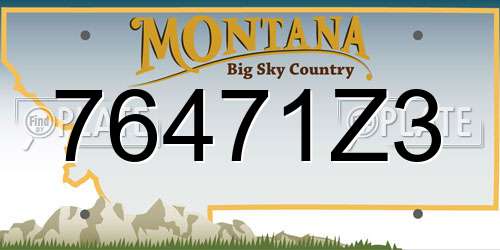 76471Z3 Montana License Plate