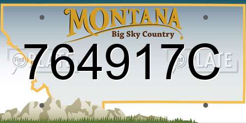 764917C Montana License Plate