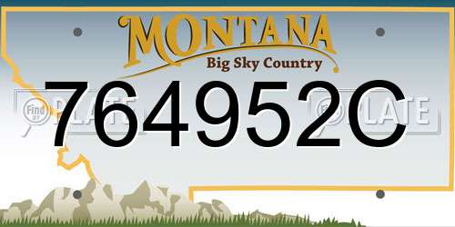 764952C Montana License Plate