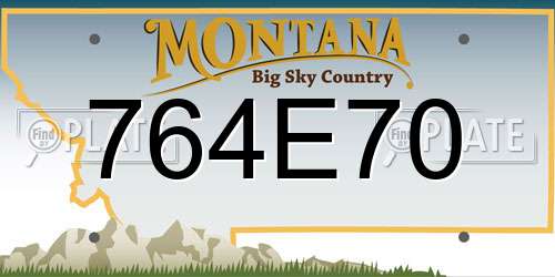 764E70 Montana License Plate