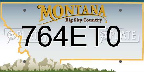 764ET0 Montana License Plate