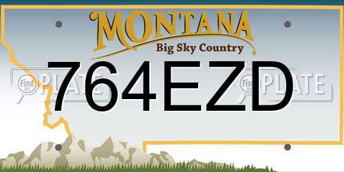 764EZD Montana License Plate