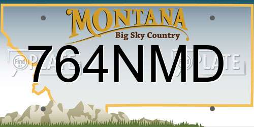 764NMD Montana License Plate