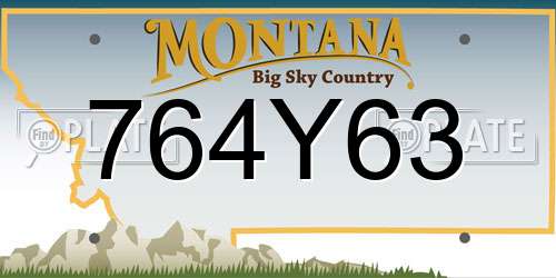 764Y63 Montana License Plate