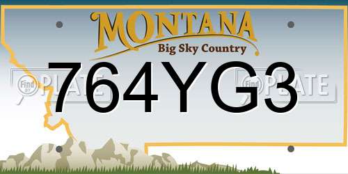 764YG3 Montana License Plate