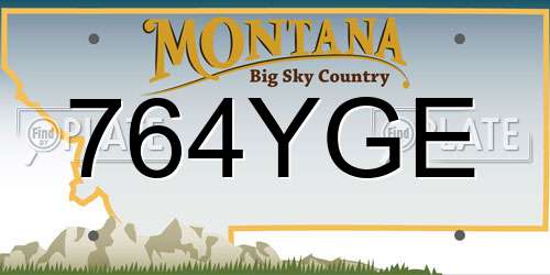 764YGE Montana License Plate