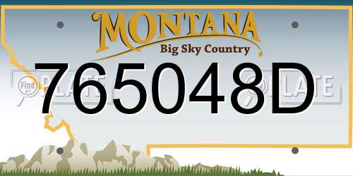 765048D Montana License Plate