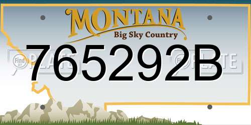 765292B Montana License Plate