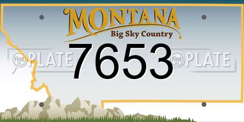 7653 Montana License Plate