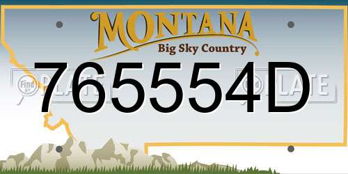 765554D Montana License Plate