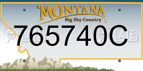 765740C Montana License Plate