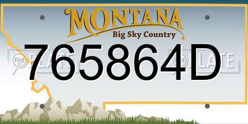 765864D Montana License Plate