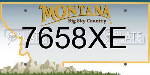 7658XE Montana License Plate