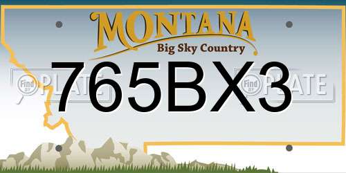 765BX3 Montana License Plate