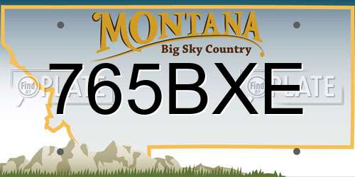 765BXE Montana License Plate