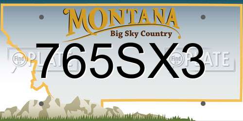 765SX3 Montana License Plate