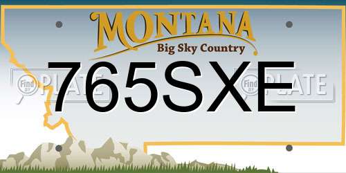 765SXE Montana License Plate