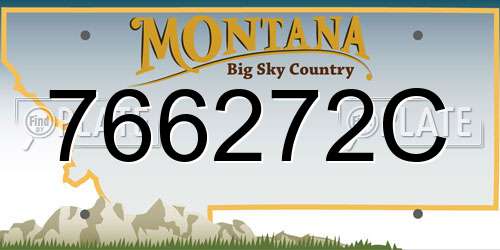 766272C Montana License Plate