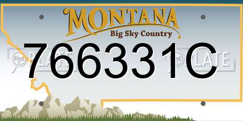 766331C Montana License Plate
