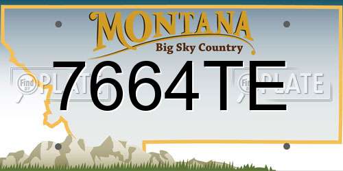 7664TE Montana License Plate