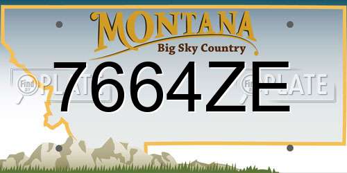 7664ZE Montana License Plate