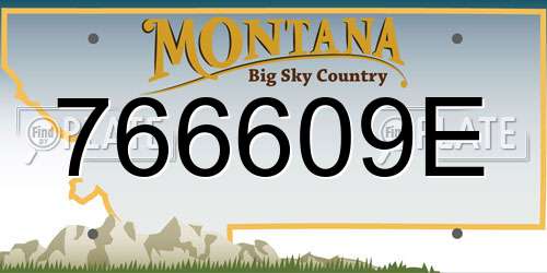 766609E Montana License Plate