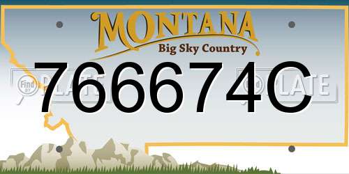766674C Montana License Plate